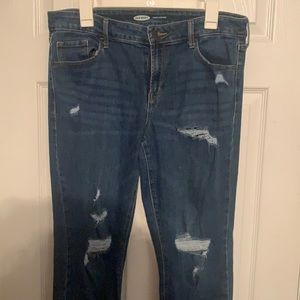 Old Navy Power Straight Womens Distressed Jeans